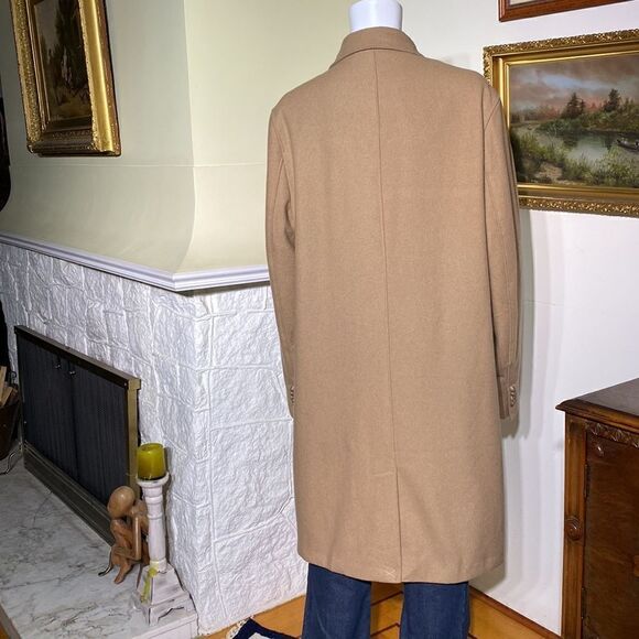 Lands’ End Wool & Cashmere Blend Full Length Camel Coat - Picture 4 of 12